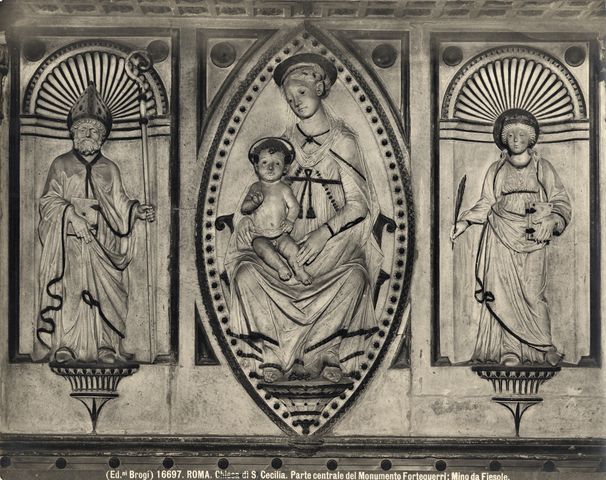 Brogi — Roma. Chiesa di S. Cecilia. Parte centrale del Monumento Forteguerri; Mino da Fiesole — particolare
